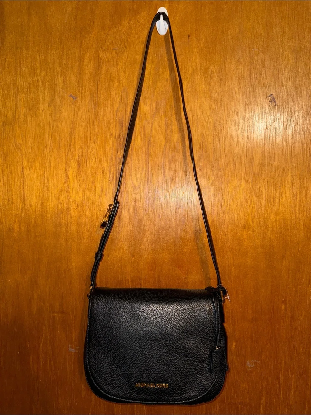 •MICHAEL KORS•NWT BLACK PEBBLED LEATHER HAMILTON LARGE MESSENGER BAG